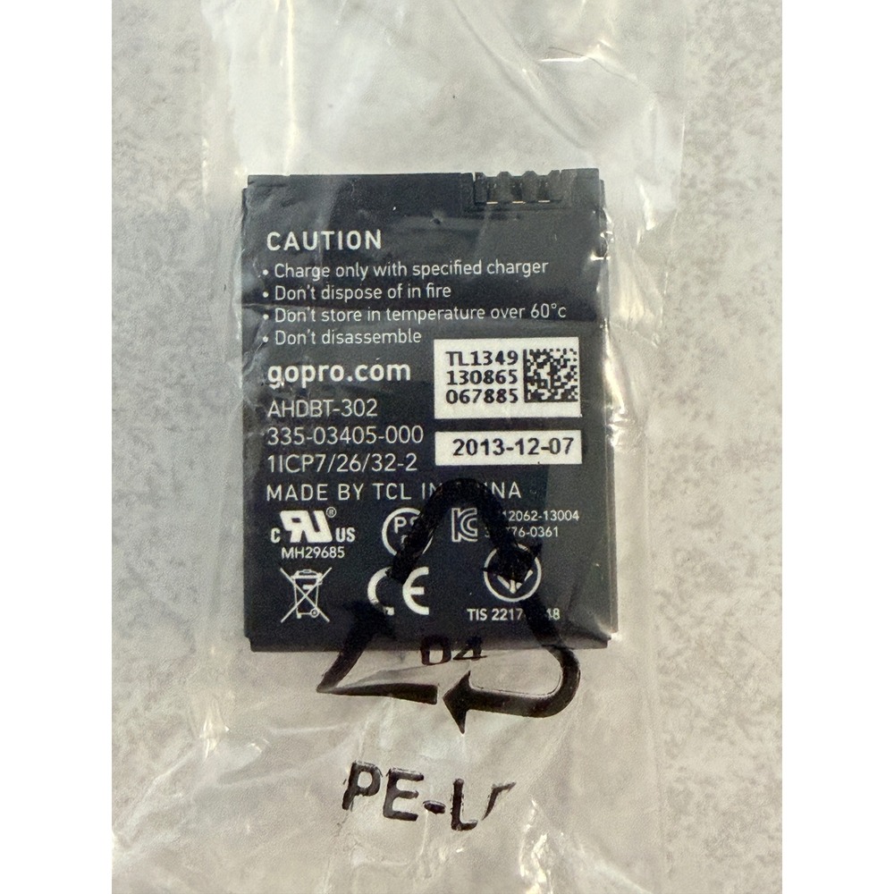 GoPro‎ AHDBT-302 Rechargeable Li-ion Battery Hero3 Hero3+ 1180mAh 3.7V Black